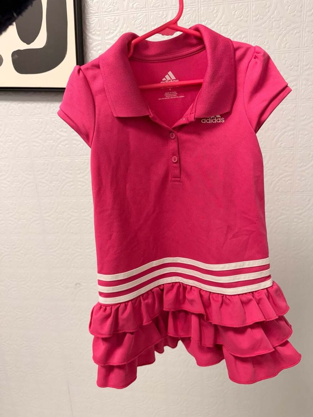 Adidas Girls Short-Sleeve Ruffle Polo Dress